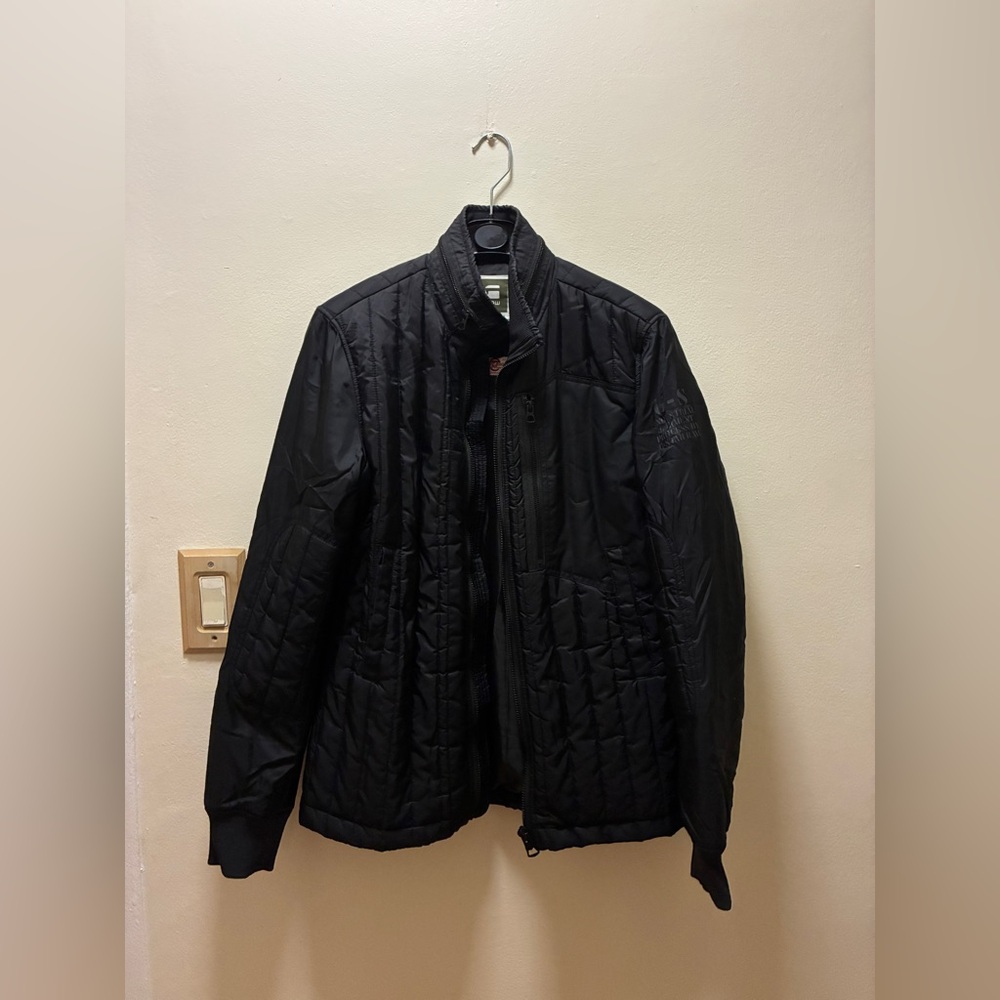 G-Star Men's Black Cargo Line Puffer Jacket